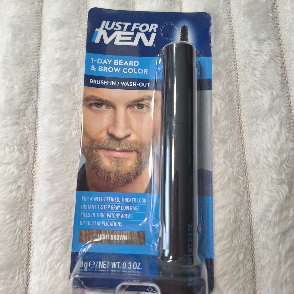 JUST FOR MEN 1-Day BEARD BROW Temporary COLOR for Beard Eyebrows LIGHT BROWN - Picture 2 of 5